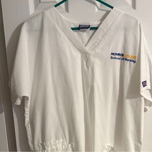 Monroe - White Nursing School Scrub Top